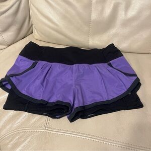 lululemon athletica Black and Purple Athletic Shorts size 6